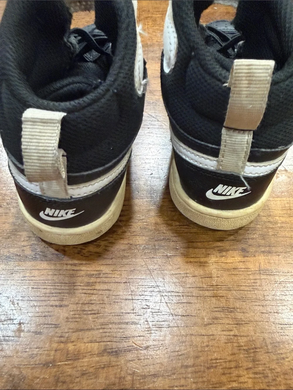 Nike Kids Black and White High-Top Basketball Sneakers